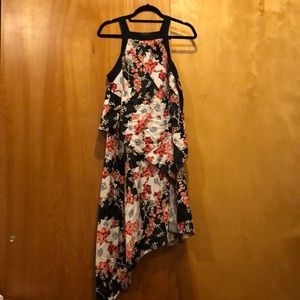 Floral asymmetrical floral dress